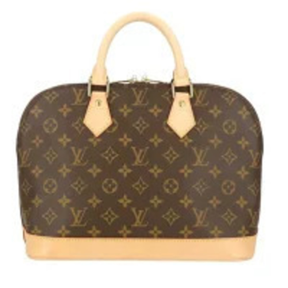 Louis Vuitton Alma Monogram Top Handle Bag Canvas Leather Brown